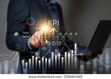 key performance indicator KPI concept, Businessman working with key performance indicator (KPI) tools on virtual screen.