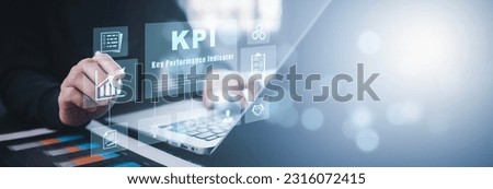 Key Performance Indicator Planning KPI, Company Management Business Internet Technology Concept, Businessman using a laptop with document management, enterprise resource management software system