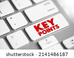Key points - of spoken or written text are the most important points, text button on keyboard
