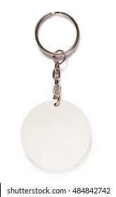 Key Ring With Round Trinket On White Background