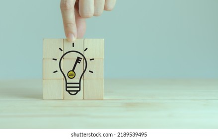Key to success concept. Business strategy and solution for process improvement and development. Learning and team sharing lesson learned and knowledge to enhance working and business performance. - Shutterstock ID 2189539495