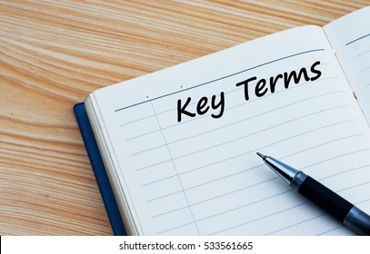 Key Terms Text Written On A Diary