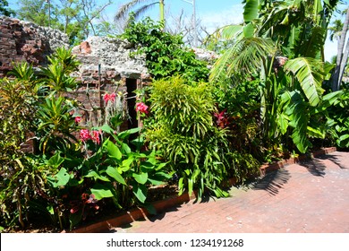 KEY WEST, FL, USA - APRIL 22, 2018: Key West Garden Club On Key West Island, Florida