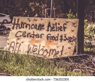 Key West Florida Hurricane Irma Hurricane Relief Plywood Sign