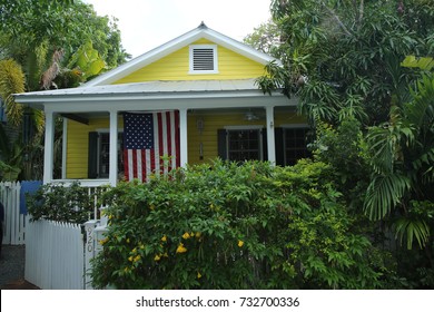 KEY WEST, FLORIDA - MAY 30, 2016: The Classic Bungalow In City Of Key West, Florida