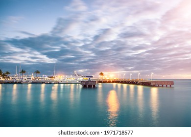 Key West Port At Sunset In Florida, USA.