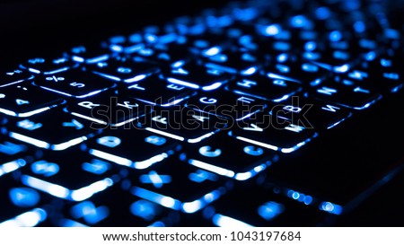  keyboard with backlighting. close-up.