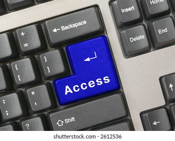 Keyboard -  blue key Access, closeup