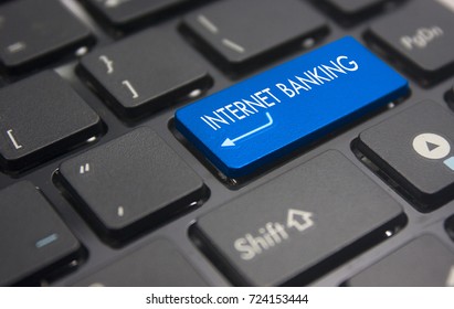 keyboard button with text internet banking