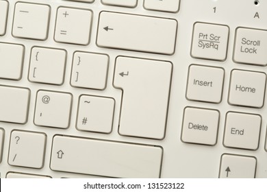 Keyboard With A Close Up Of The Enter Key