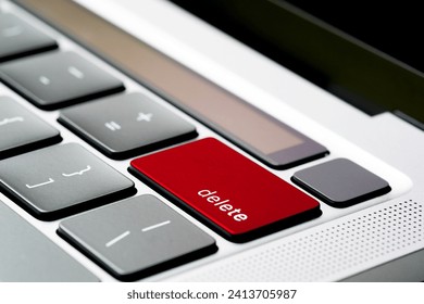 Keyboard computer The red button deletes data on the keyboard.