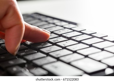 Keyboard Finger Pressing Button Stock Photo 671522083 | Shutterstock