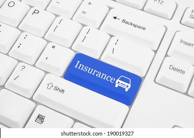 Keyboard With Insurance Button, Car Insurance Concept