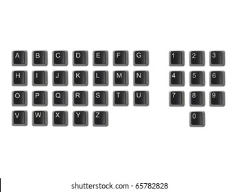 A Keyboard Key Isolated Against A White Background