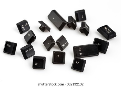 the keyboard keys on white background