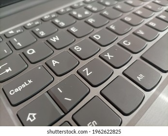 Keyboard Of A Laptop, Sideview Of Keypad Of A Computer