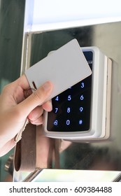 Keycard Touch The Security System To Access The Door