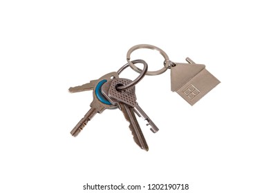 keychain in the form of a house with keys on a white background - Powered by Shutterstock