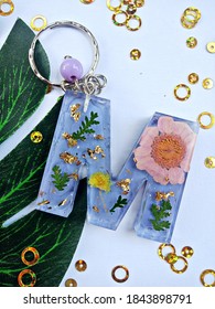 KEYCHAIN INITIAL M by Resin Arts