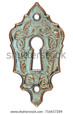 The keyhole, decorative design element, isolated on white background