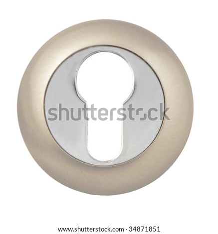 Keyhole in Modern Escutcheon on white with Clipping Path