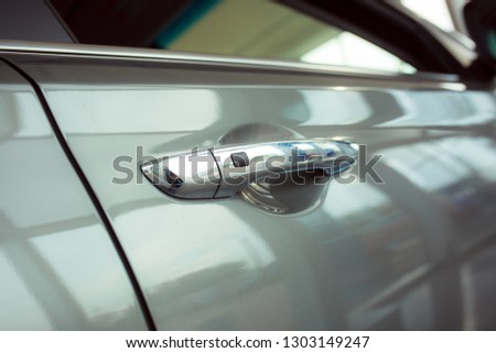 Keyless access in the car. Car security system. Immobilizer. Door handle without a lock cylinder.
