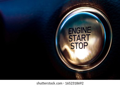 Keyless Ignition On Modern Luxury Vehicle. 