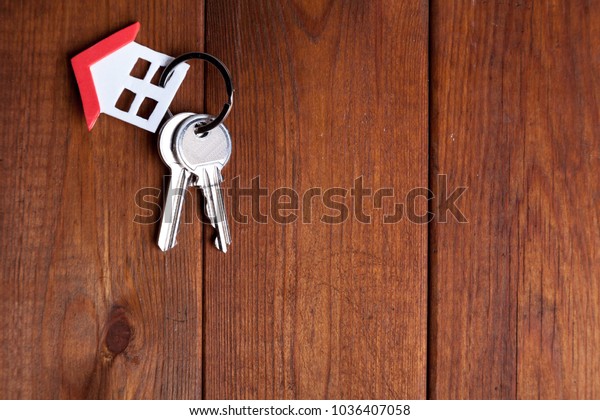 Keyring Small House Red Roof Over Stock Photo Edit Now