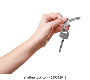 Keys In Hand Isolated On White