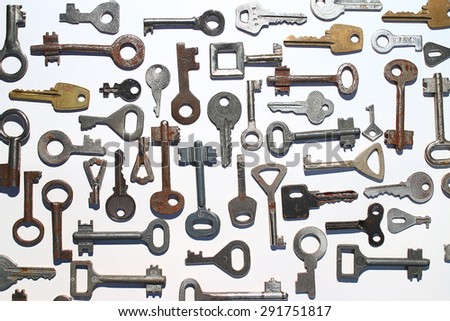 keys on a white background