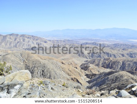 Keys view landscape with blue sky in daytime at Joshua Tree National Park