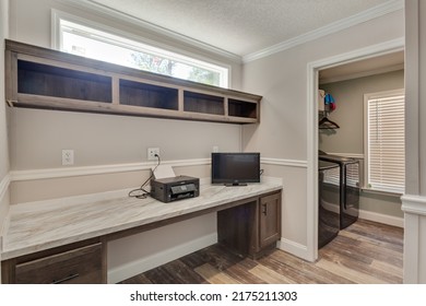 Keystone Heights, Florida USA - July 5 2022: Built In Office In A Modular Home