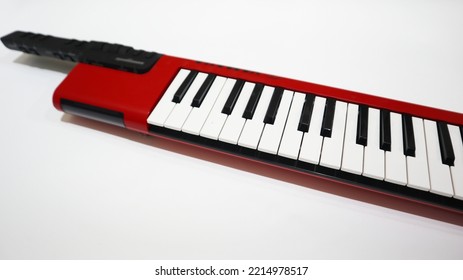 keytar or synthesizer with white background - Shutterstock ID 2214978517