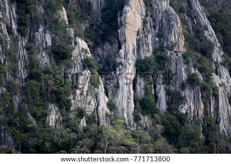 Khao No and Khao Kaeo, limestone mountain in Banphot Phisai, Nakhon Sawan, Thailand
