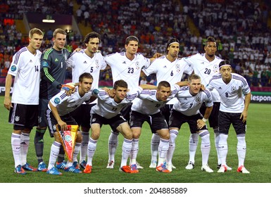 KHARKIV, UKRAINE - 13 June, 2012: German National Football Team Pose For A Group Photo Before UEFA EURO 2012 Game Against Netherlands 