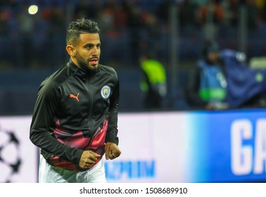 KHARKIV, UKRAINE – 18 SEPTEMBER 2019: Professional Footballer Riyad Mahrez During UEFA Champions League Match Shakhtar - Manchester City At Metalist Stadium