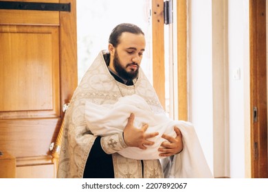 Kharkiv, Ukraine 21.09.22 Sacrament Of Baptism In Orthodox Church