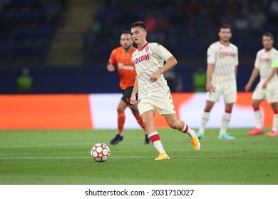 KHARKIV, UKRAINE - AUGUST 25, 2021: UEFA Champions League. FC Shakhtar Donetsk - AS Monaco FC. Aleksandr Golovin