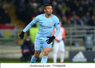 KHARKIV, UKRAINE - DECEMBER 6, 2017: Gabriel Fernando De Jesus Smiling, Close-up Portrait. UEFA Champions League. Shakhtar Donetsk - Manchester City