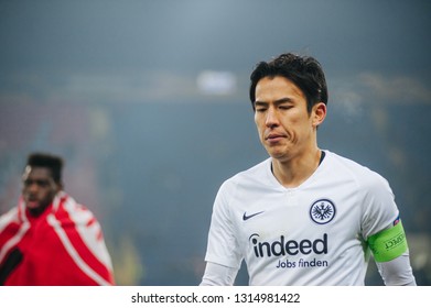 Kharkiv, Ukraine - February 14, 2019: Makoto Hasebe After A Match Between Shakhtar Donetsk & Eintracht Frankfurt