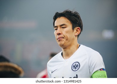 Kharkiv, Ukraine - February 14, 2019: Makoto Hasebe After A Match Between Shakhtar Donetsk & Eintracht Frankfurt