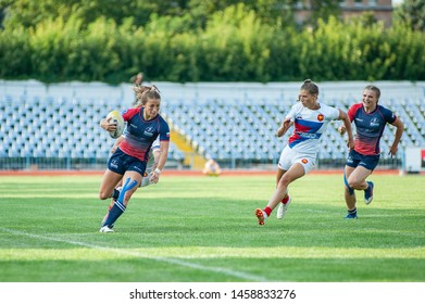 Kharkiv, Ukraine - July 21, 2019: Final Game Rugby Europe Women Sevens Grand Prix Series Between Russia Vs France