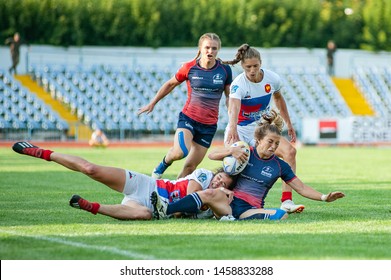 Kharkiv, Ukraine - July 21, 2019: Final Game Rugby Europe Women Sevens Grand Prix Series Between Russia Vs France