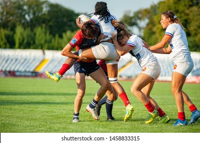 Kharkiv, Ukraine - July 21, 2019: Final Game Rugby Europe Women Sevens Grand Prix Series Between Russia Vs France