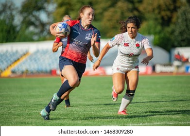 Kharkiv, Ukraine - July 21, 2019: Qualifying Game Rugby Europe Women's Sevens Grand Prix Series Between Russia Vs England