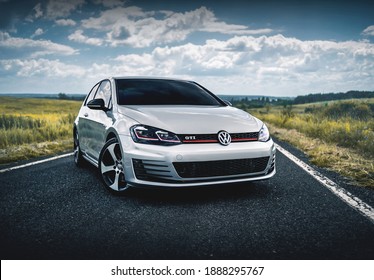 Kharkiv, Ukraine - June 2020: Hot hatch Volkswagen Golf GTI Mk7