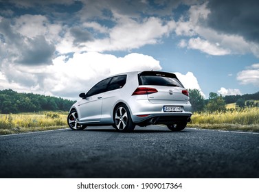 Kharkiv, Ukraine - June 2020: Hot hatch Volkswagen Golf GTI Mk7