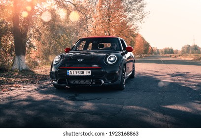 Kharkiv, Ukraine - October 2019: Hot Hatch Mini John Cooper Works