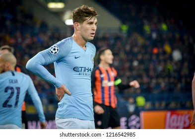 KHARKIV, UKRAINE - October 23, 2018: John Stones During The UEFA Champions League Match Between Shakhtar Donetsk Vs Manchester City (England), Ukraine