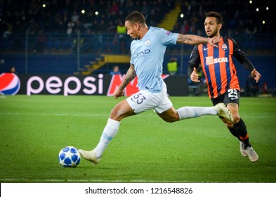 KHARKIV, UKRAINE - October 23, 2018: Gabriel Jesus During The UEFA Champions League Match Between Shakhtar Donetsk Vs Manchester City (England), Ukraine